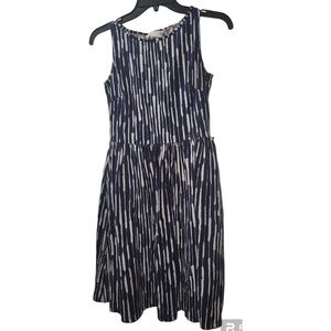 Boden Striped Sleeveless Casual Dress Navy White‎ Print US 4R